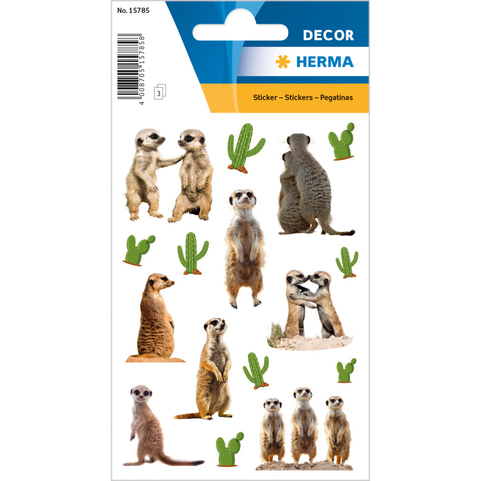 Sticker Erdmännchen, 48 Stück, bunt HERMA 15785