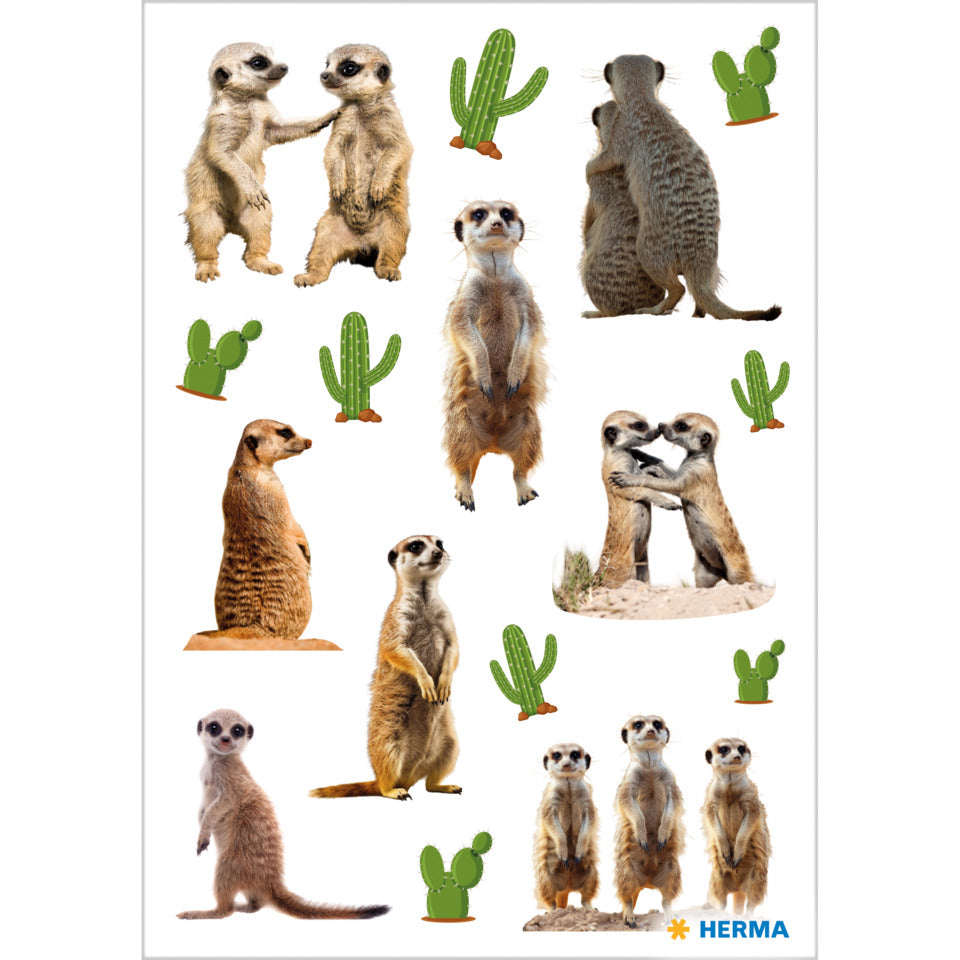 Sticker Erdmännchen, 48 Stück, bunt HERMA 15785