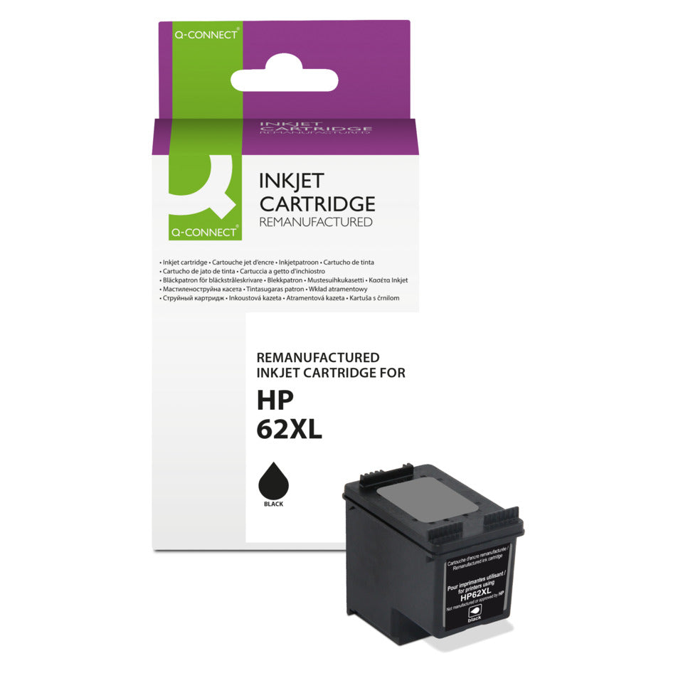 Inkjetpatrone ersetzt HP 62XL, schwarz Q-CONNECT KF13974