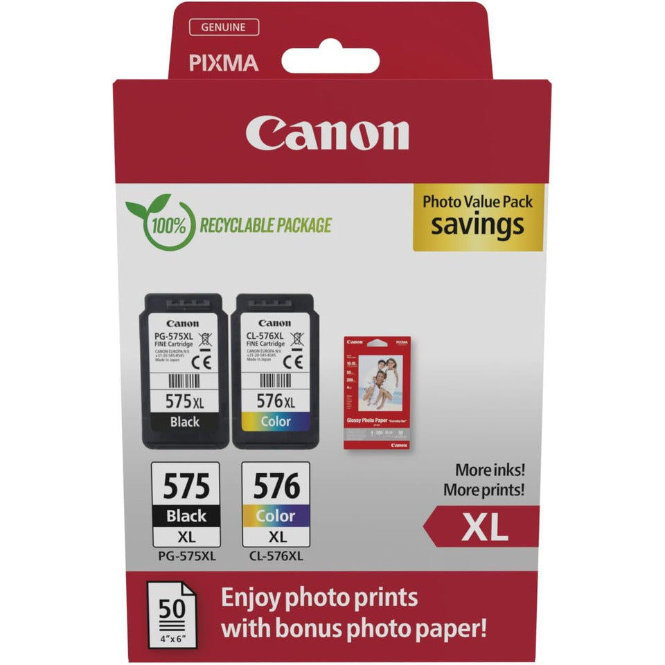 Value Pack PG-575XL/CL-576XL, schwarz/3-farbig CANON 5437C006