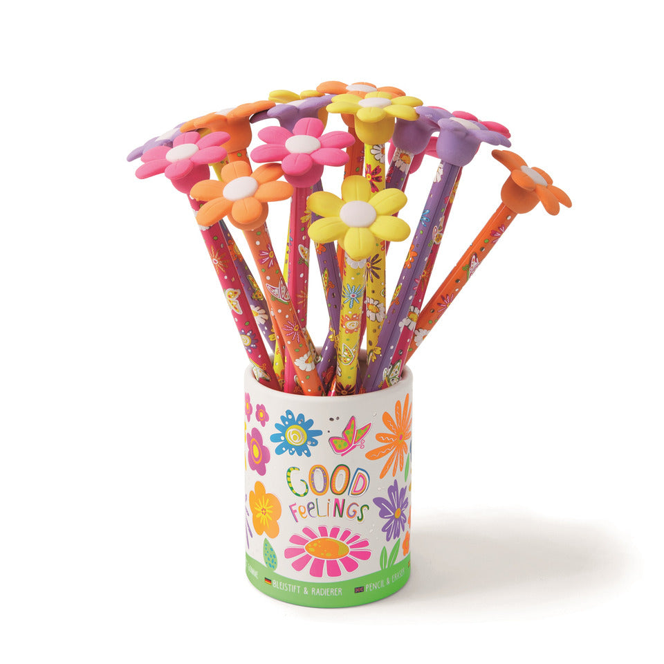 Bleistift mit Radierer Blume, 18,5cm, sortiert TRENDHAUS 964762 TRENDHAUS 964762 18,5cm