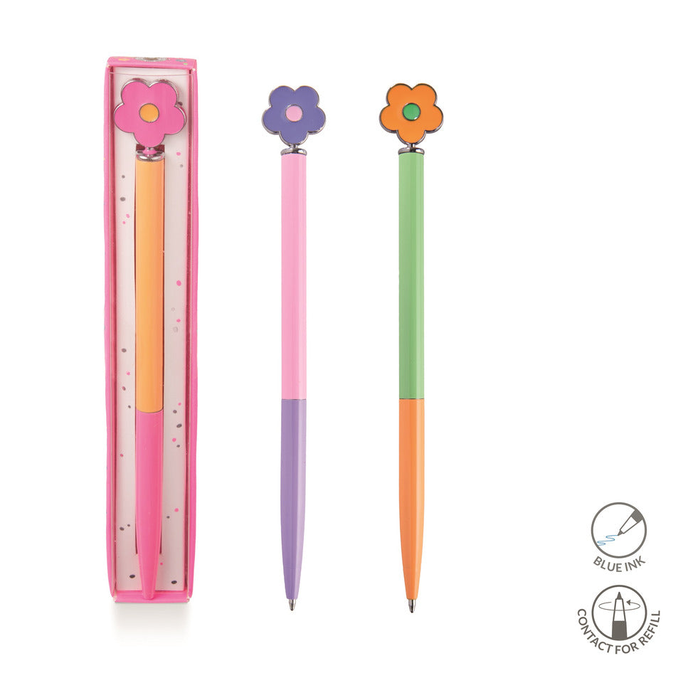Kugelschreiber Flower-Power, Metall, sortiert TRENDHAUS 964250 TRENDHAUS 964250 Flower Power