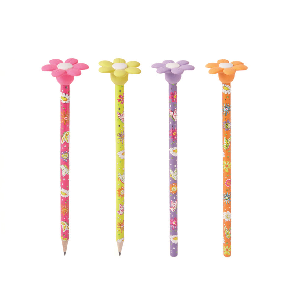 Bleistift mit Radierer Blume, 18,5cm, sortiert TRENDHAUS 964762 TRENDHAUS 964762 18,5cm