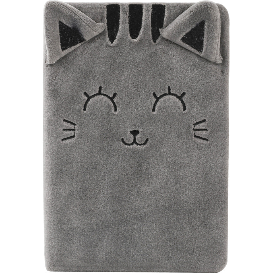 Notizbuch Grau Cats - Plüschbezug, A5, 48 Blatt, blanko ITOTAL XL2052C