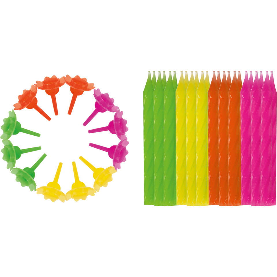 Geburtstagskerzen, 24er Karte STYLEX 10700 STYLEX 10700 farbig sort. 24 Kerzen