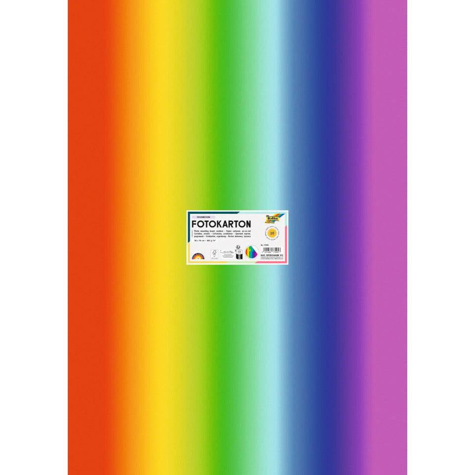 Fotokarton, 50 x 70 cm, 300g/m², Regenbogen FOLIA 77095 FOLIA 77095 300g