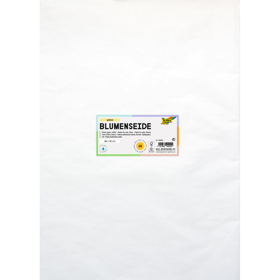 Blumenseide, 50 x 70 cm, 20g/m², 26 Bogen, weiß (00) FOLIA 90000 FOLIA 90000  20g  26Bg