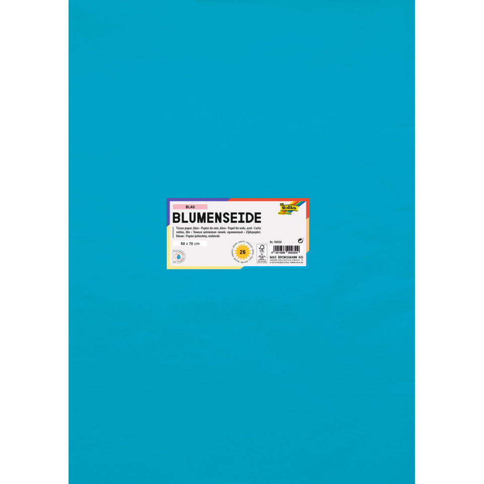 Blumenseide, 50 x 70 cm, 20g/m², 26 Bogen, blau (30) FOLIA 90030 FOLIA 90030   20g  26Bg