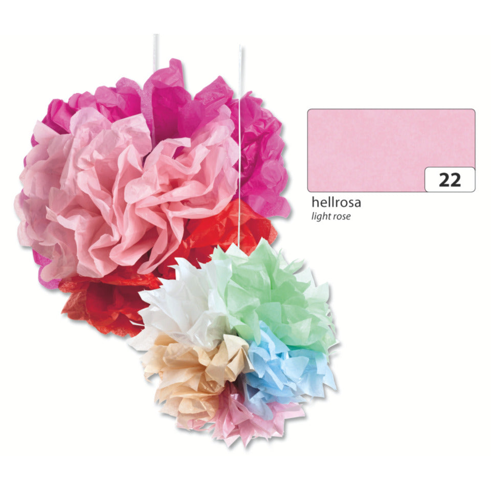 Blumenseide, 50 x 70 cm, 20g/m², 5 Bogen, hellrosa (22) FOLIA 91022 FOLIA 91022  20g  5Bg