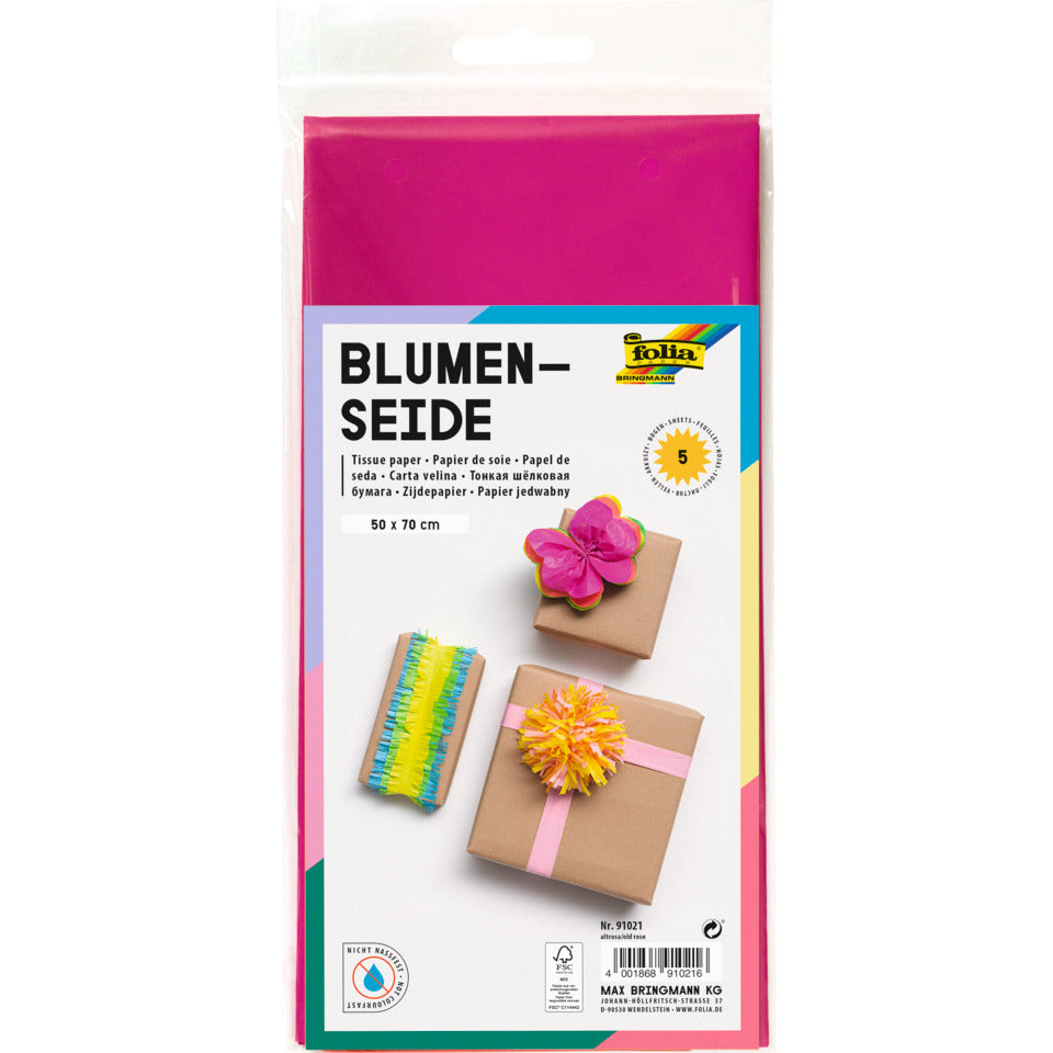 Blumenseide, 50 x 70 cm, 20g/m², 5 Bogen, altrosa (21) FOLIA 91021 FOLIA 91021  20g  5Bg