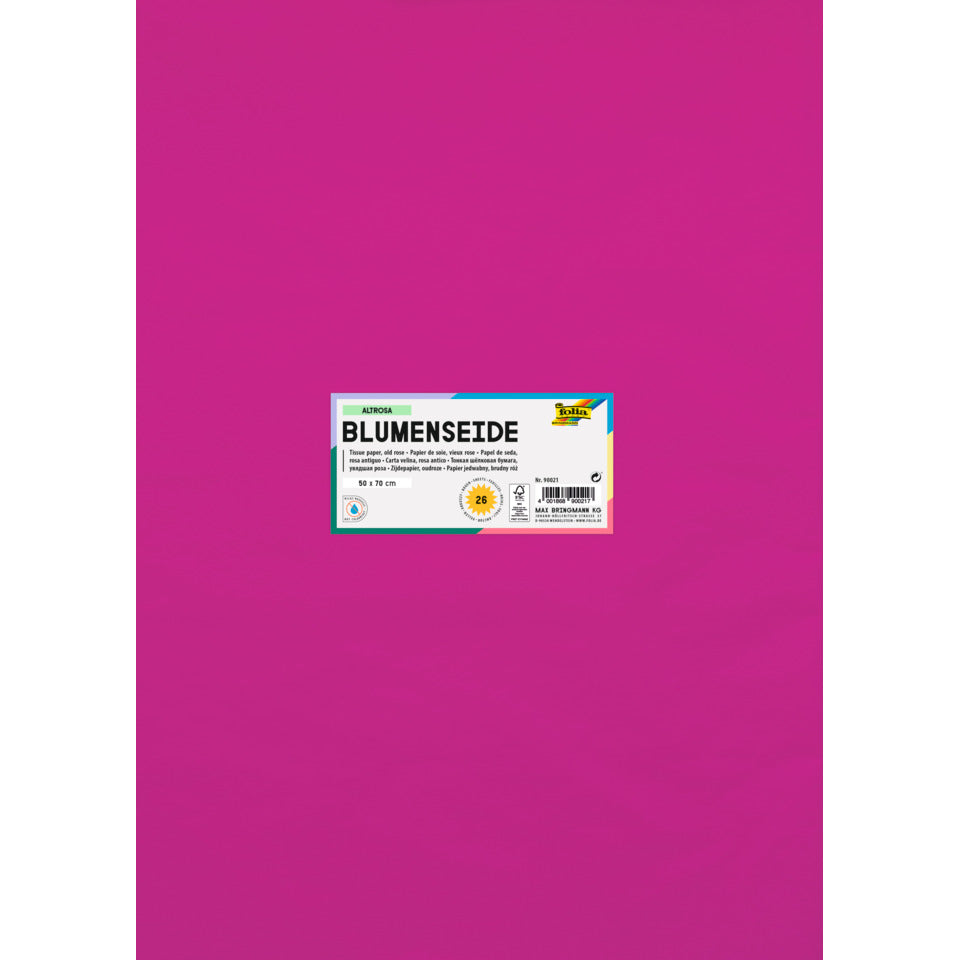 Blumenseide, 50 x 70 cm, 20g/m², 26 Bogen, altrosa (21) FOLIA 90021 FOLIA 90021  20g  26Bg