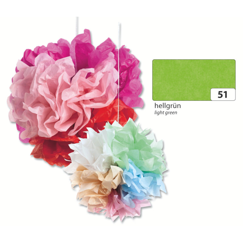 Blumenseide, 50 x 70 cm, 20g/m², 5 Bogen, hellgrün (51) FOLIA 91051 FOLIA 91051  20g  5Bg