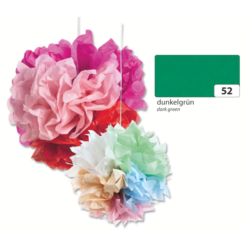 Blumenseide, 50 x 70 cm, 20g/m², 5 Bogen, dunkelgrün (52) FOLIA 91052 FOLIA 91052   20g  5Bg