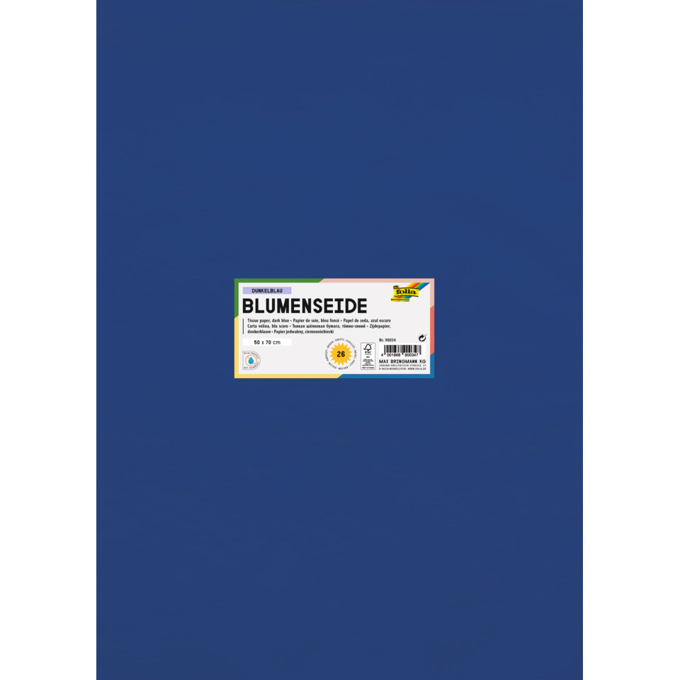 Blumenseide, 50 x 70 cm, 20g/m², 26 Bogen, dunkelblau (34) FOLIA 90034 FOLIA 90034   20g  26Bg