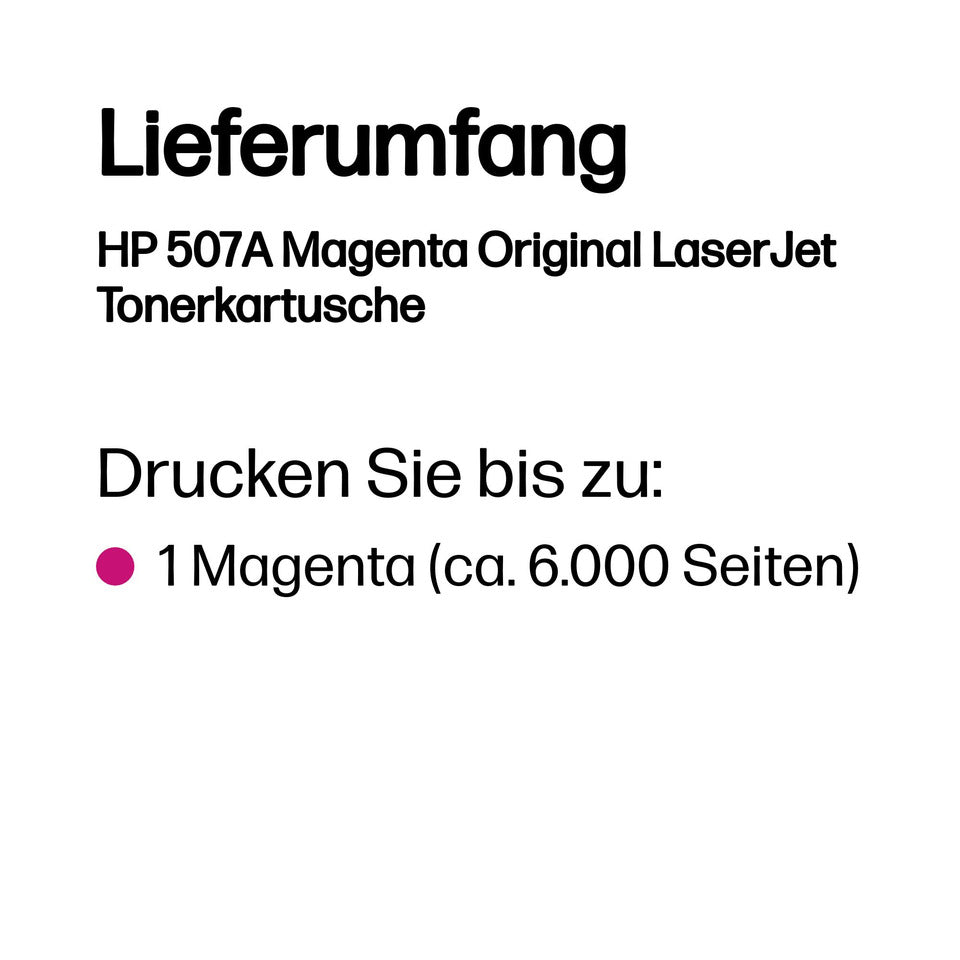 Lasertoner Nr. 507A magenta HP CE403A