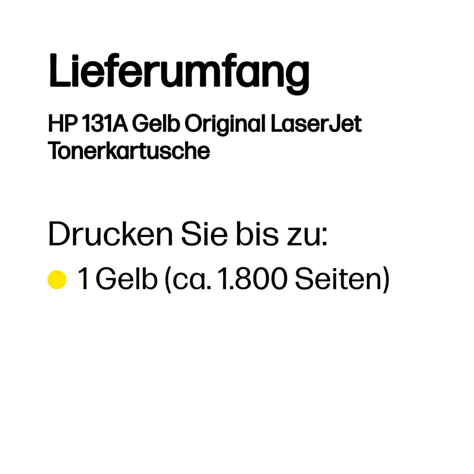 Lasertoner Nr. 131A, 1.800 Seiten, yellow HP CF212A