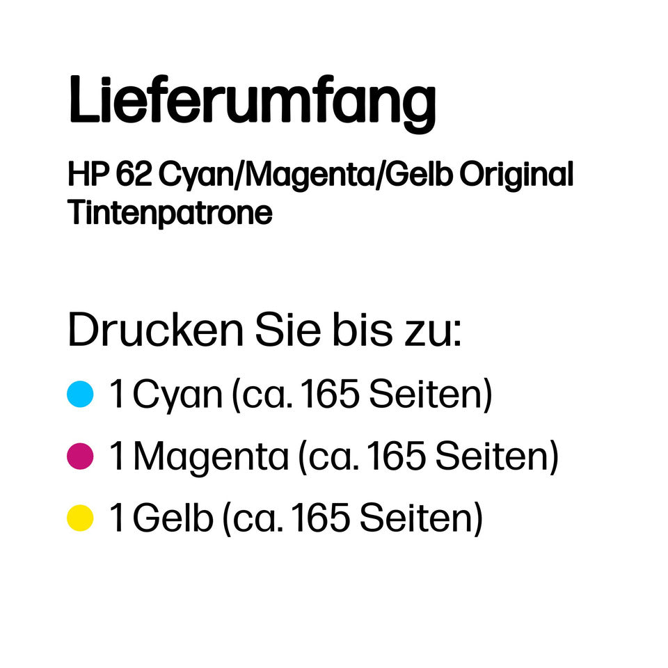 Inkjetpatrone Nr. 62 3.-fbg. HP C2P06AE