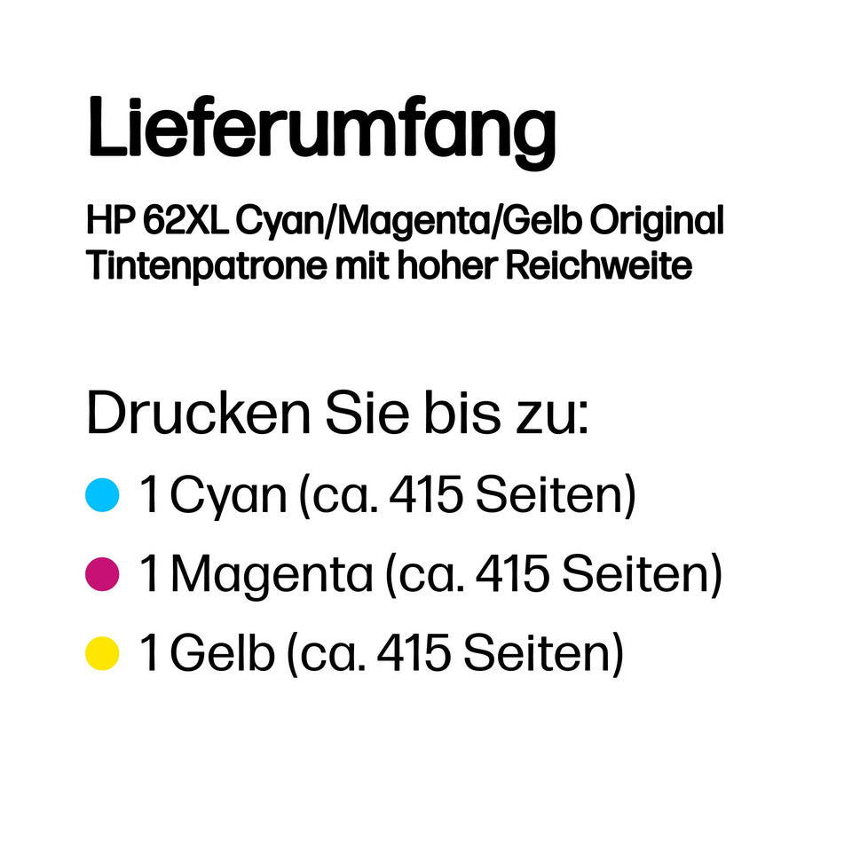 Inkjetpatrone Nr. 62XL 3.-fbg. HP C2P07AE