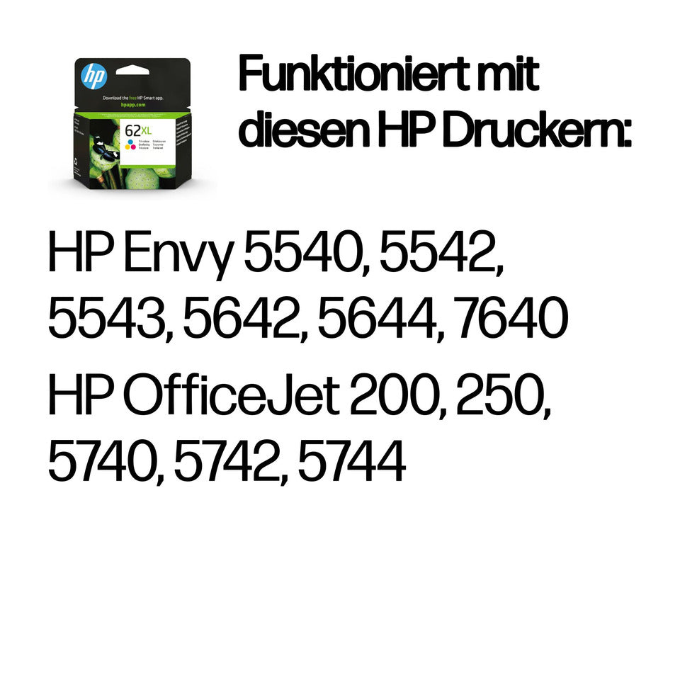 Inkjetpatrone Nr. 62XL 3.-fbg. HP C2P07AE
