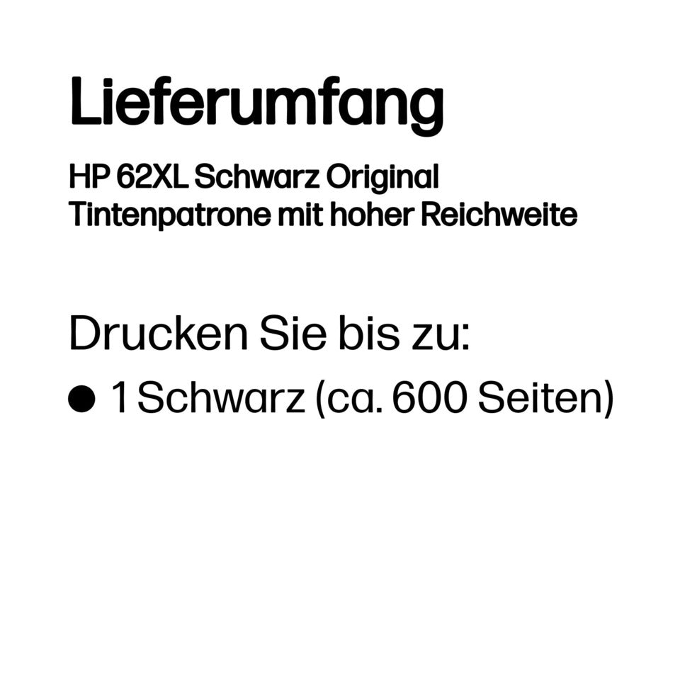 Inkjetpatrone Nr. 62XL schwarz HP C2P05AE