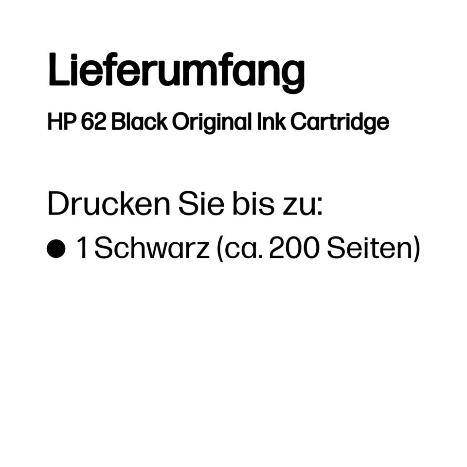 Inkjetpatrone Nr. 62 schwarz HP C2P04AE