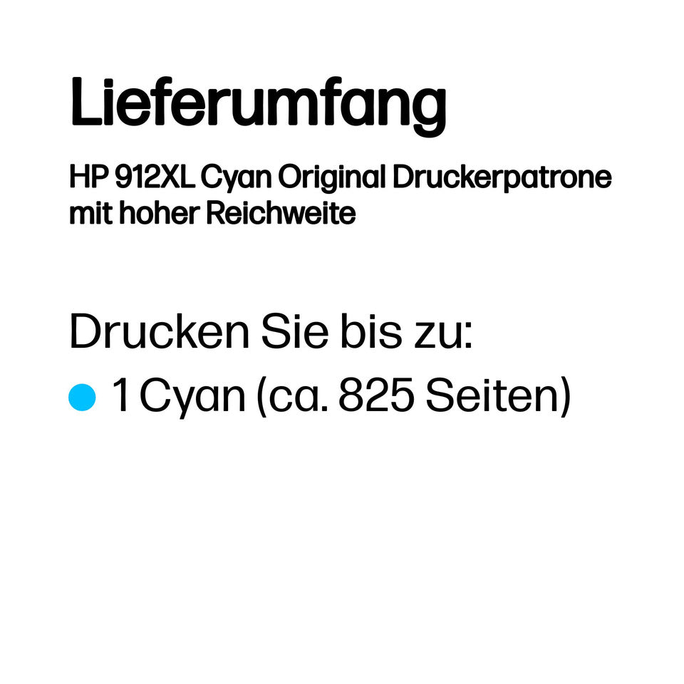 Inkjetpatrone Nr. 912XL cyan HP 3YL81AE