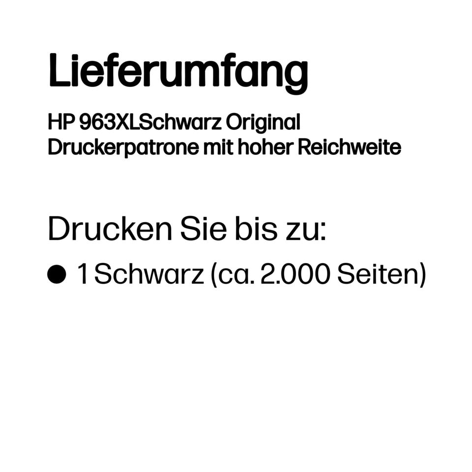Inkjetpatrone Nr. 963XL schwarz HP 3JA30AE