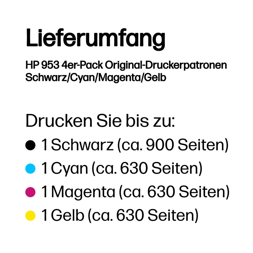 Value Kit Nr.953 schwarz, cyan, magenta, yellow HP 6ZC69AE