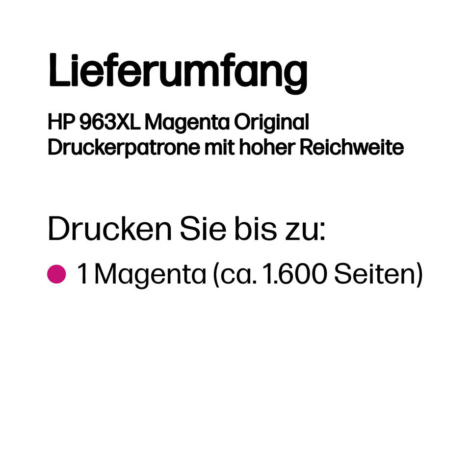 Inkjetpatrone Nr. 963XL magenta HP 3JA28AE