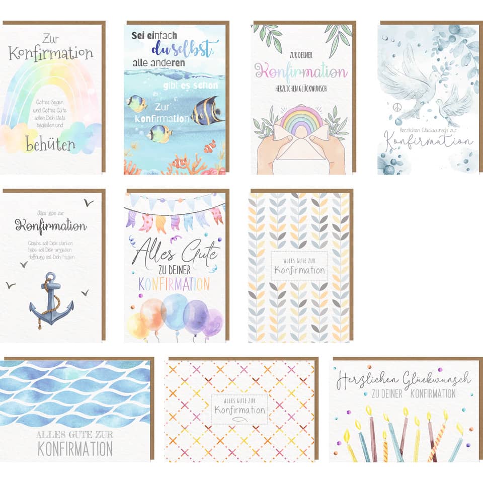 Konfirmationskarte Aquarello PAPER STYLE 11-0455