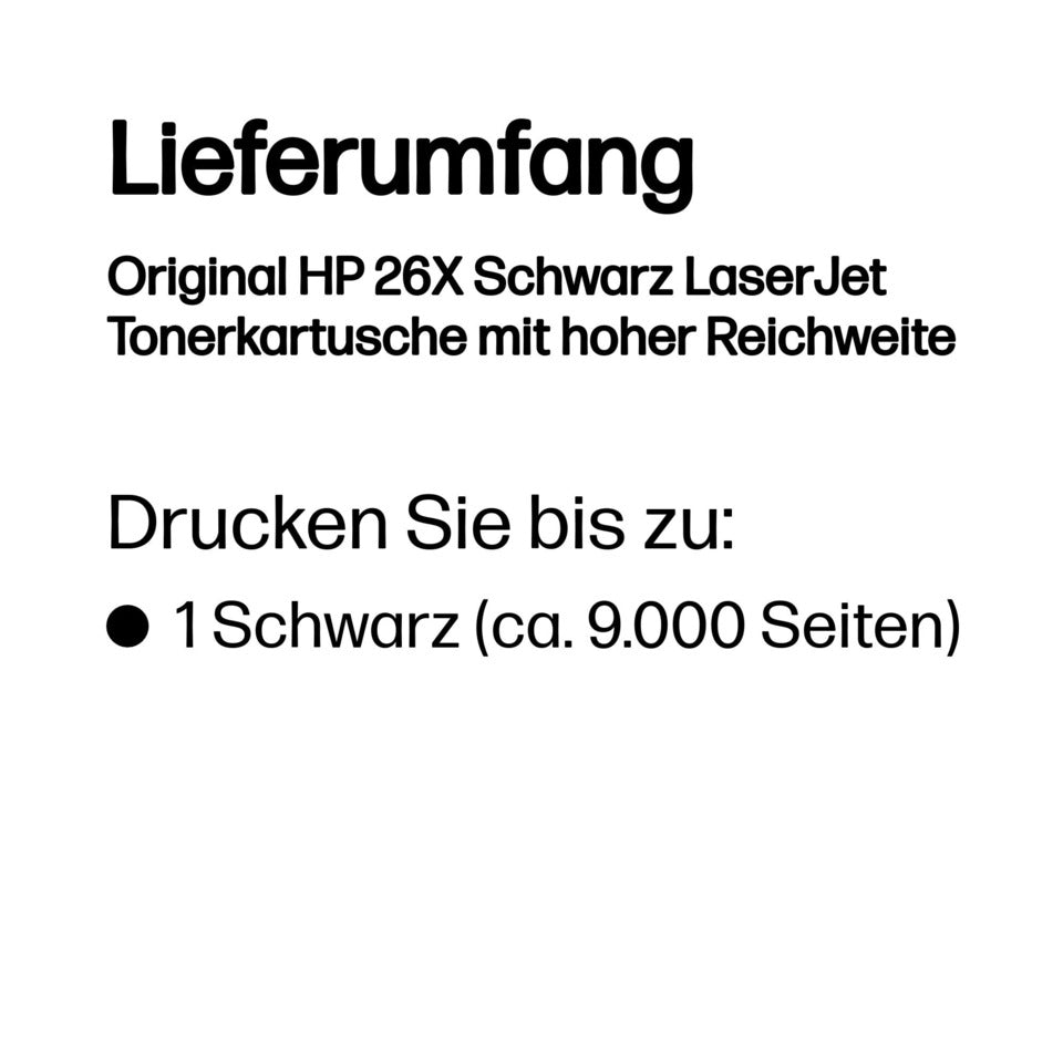 Lasertoner Nr. 26X, 9.000 Seiten, schwarz HP CF226X