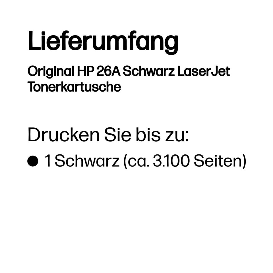 Lasertoner Nr. 26A, 3.100 Seiten, schwarz HP CF226A