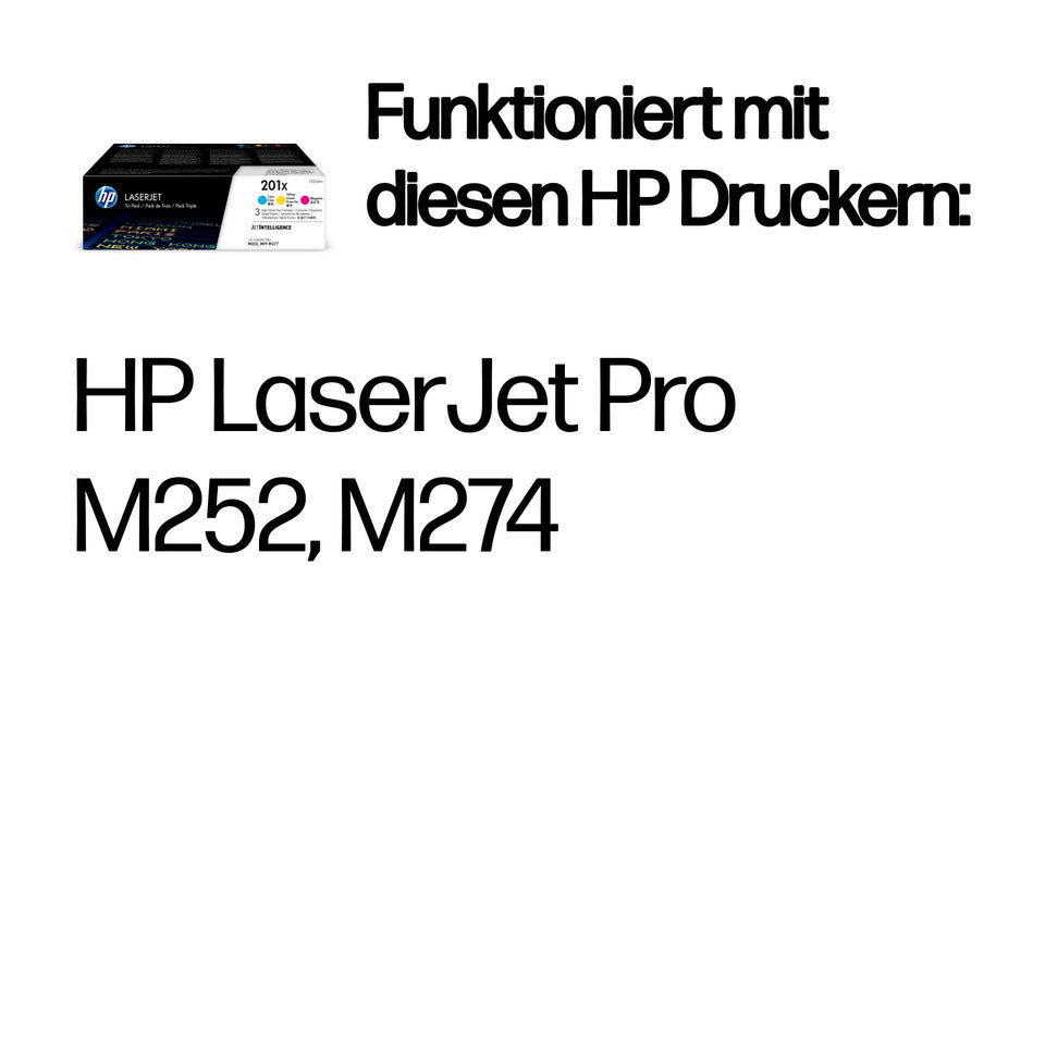 Lasertoner Value Pack Nr. 201X, 3 x 2.300 Seiten, c/m/y HP CF253XM