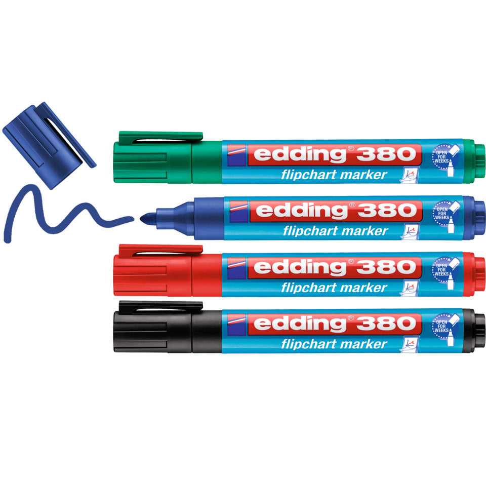 Flipchartmarker 380, 1.5-3 mm, 4 Stück sortiert EDDING 380-4-2 EDDING 380-4-2 Kartonetui