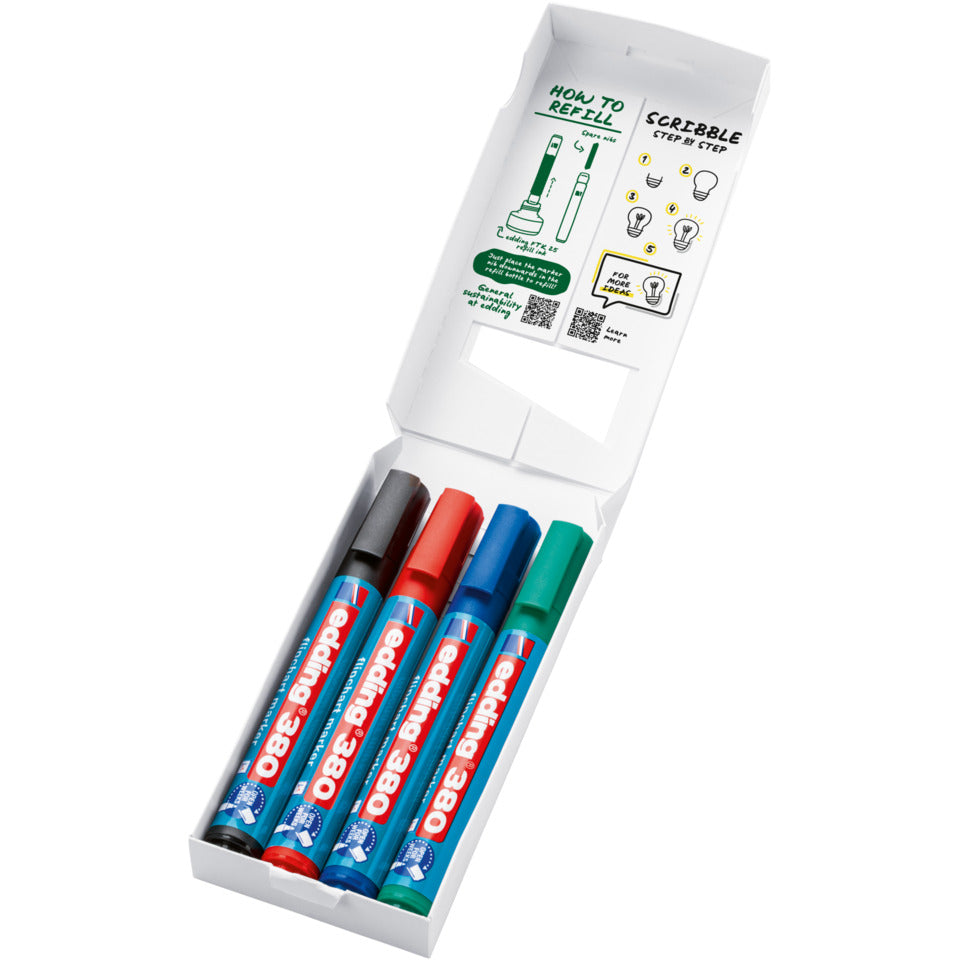 Flipchartmarker 380, 1.5-3 mm, 4 Stück sortiert EDDING 380-4-2 EDDING 380-4-2 Kartonetui
