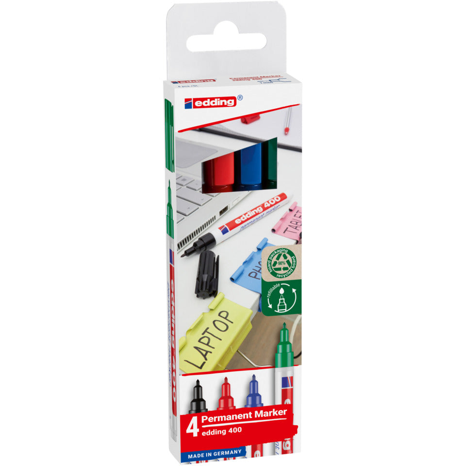 Permanentmarker 400, 1 mm, 4 Stück sortiert EDDING 400-4-2 EDDING 400-4-2 Kartonetui