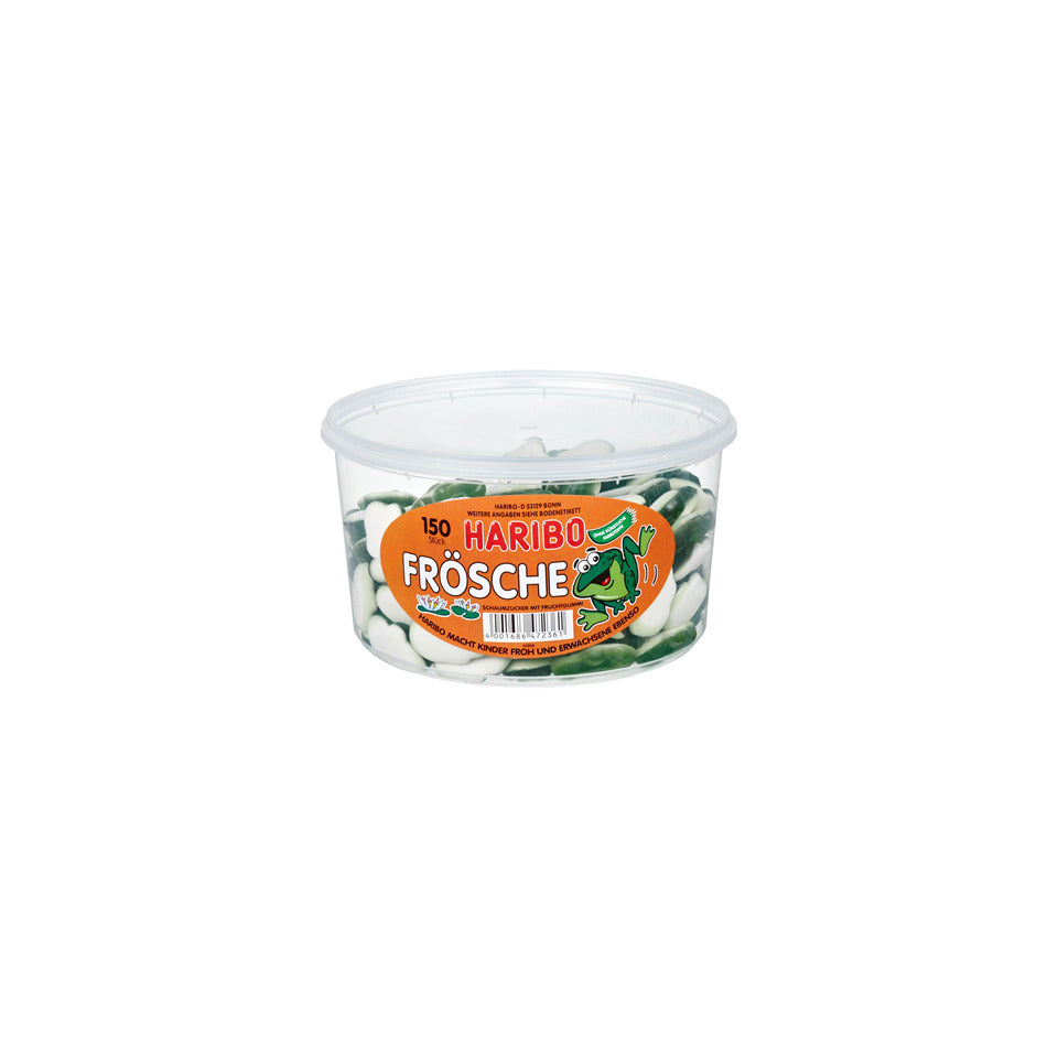 Fruchtgummi Frösche, 150 Stück - 1,05 kg Dose HARIBO 148681 HARIBO 148681  1,05kg Dose