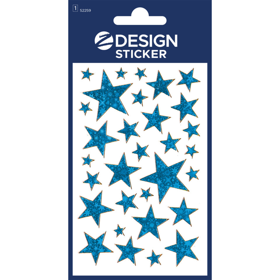 Weihnachtssticker Sterne, 31 Stück, blau AVERY ZWECKFORM 52259 ZWECKFORM 52259 blau