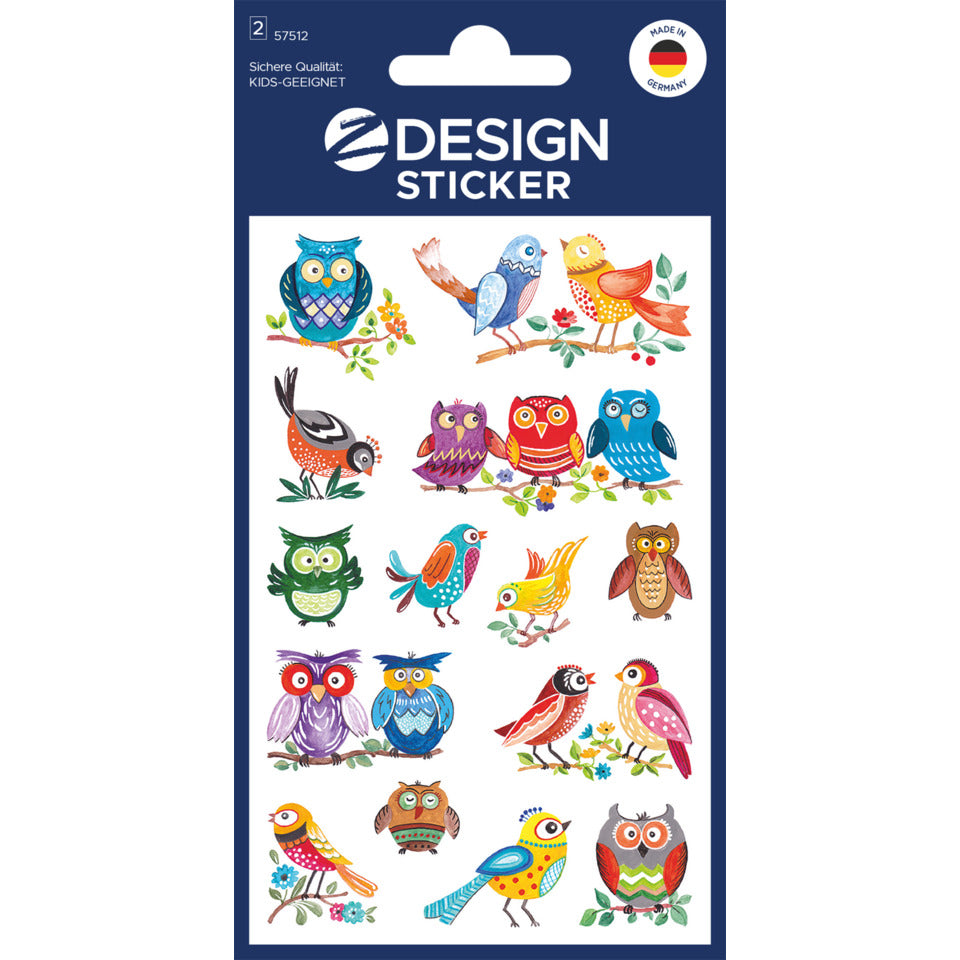 Schmucketikett Vögel, 14 Stück AVERY ZWECKFORM 57512 ZWECKFORM 57512 Papiersticker
