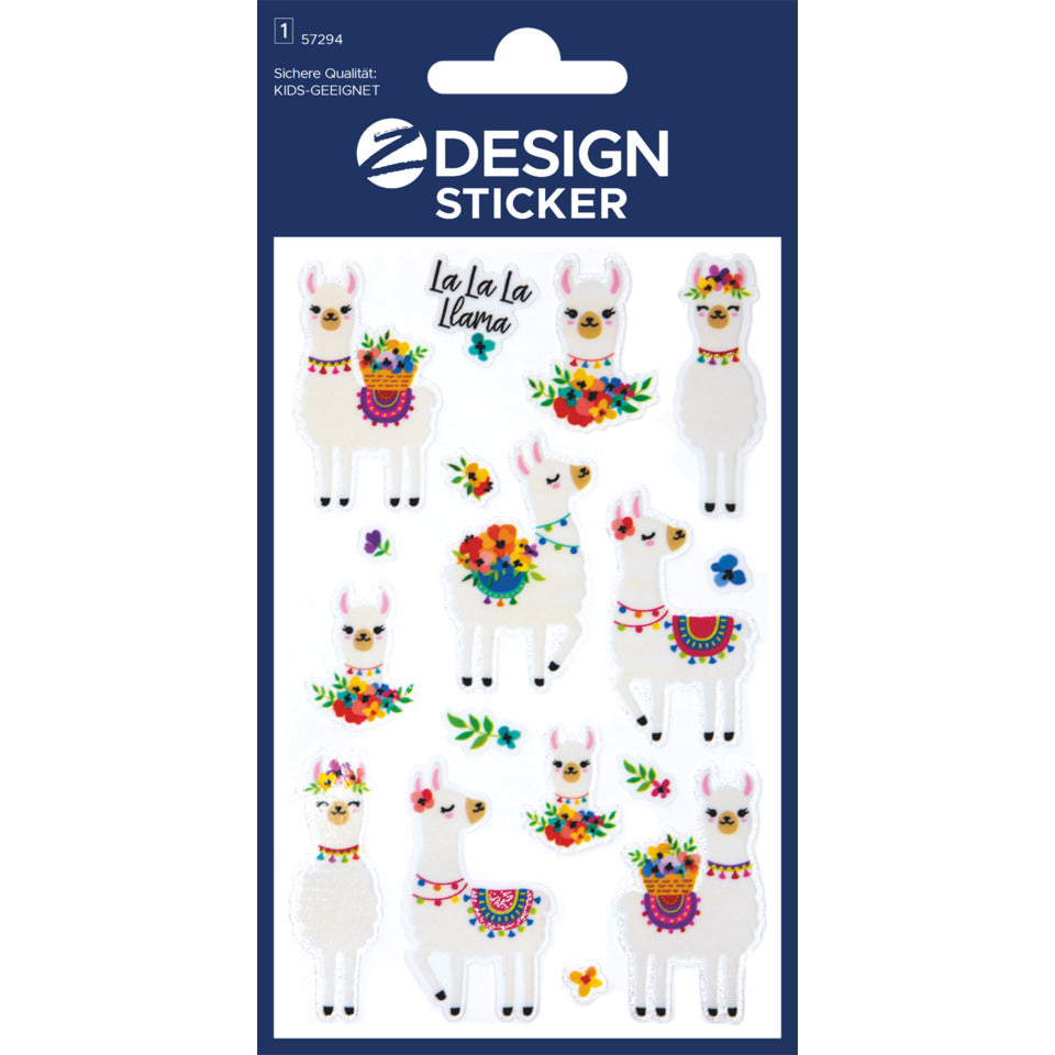 Sticker Glitter Alpaka, 16 Stück AVERY ZWECKFORM 57294