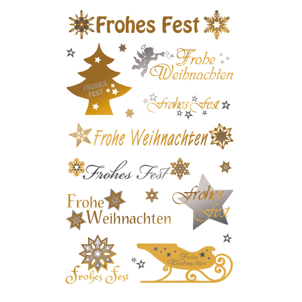 Weihnachtssticker Frohe Weihnachten, 20 Stück, gold/silber AVERY ZWECKFORM 52720 ZWECKFORM 52720 Schrift transp
