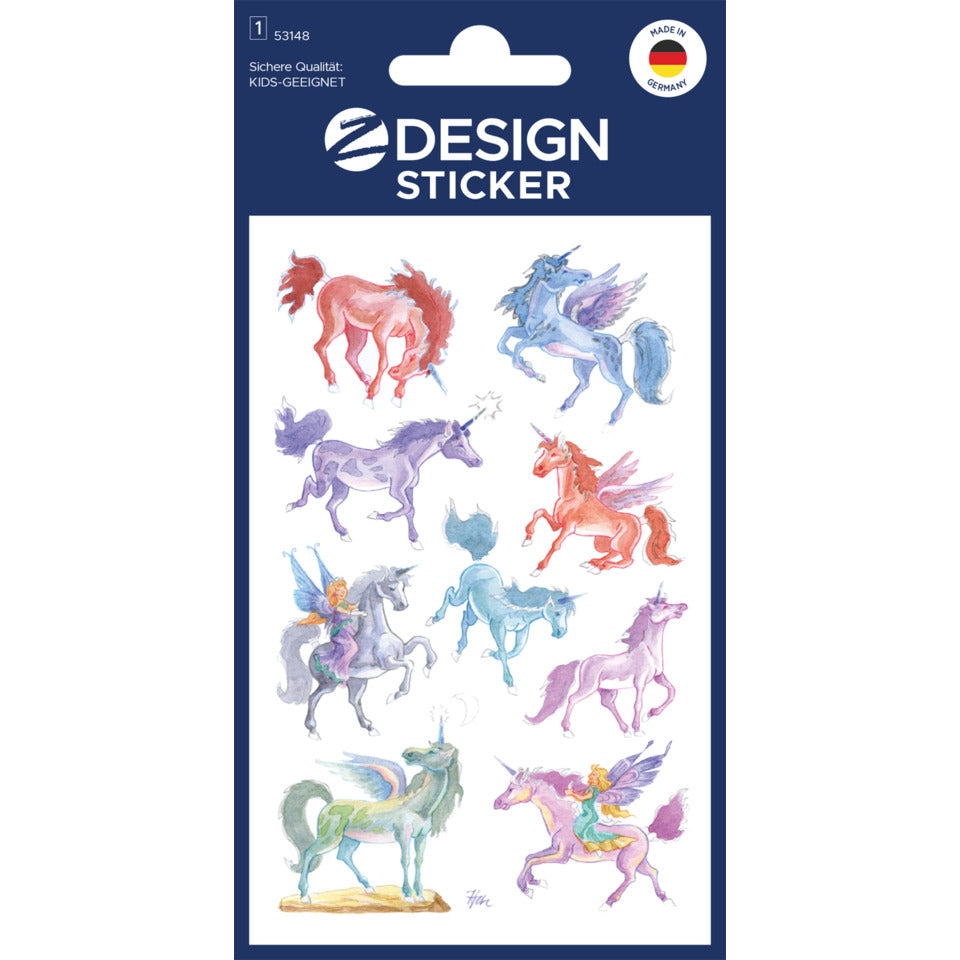 Schmucketikett Einhörner, 9 Stück AVERY ZWECKFORM 53148 ZWECKFORM 53148 geprägt