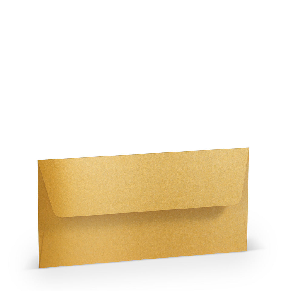 Briefumschlag Paperado, DIN lang, 100g/m², nassklebend, gold metallic RÖSSLER 16400275 RÖSSLER 16400275  110x220mm