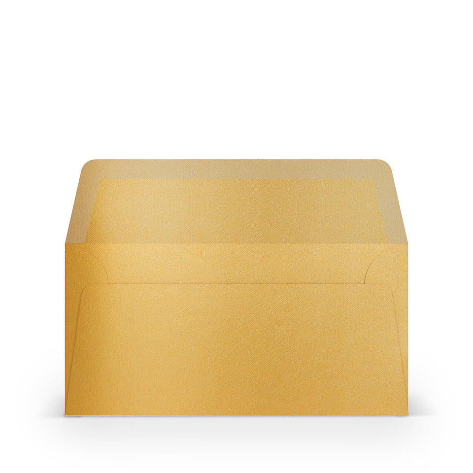 Briefumschlag Paperado, DIN lang, 100g/m², nassklebend, gold metallic RÖSSLER 16400275 RÖSSLER 16400275  110x220mm