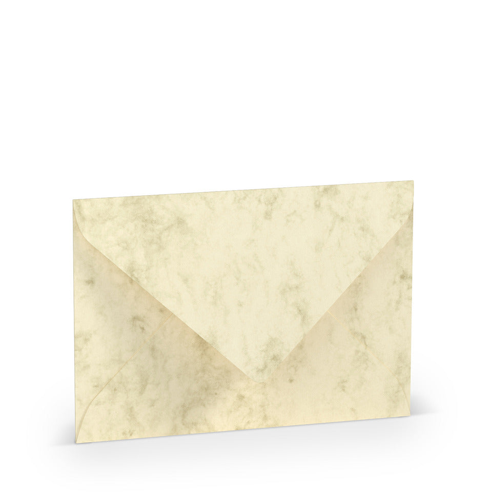 Briefumschlag Paperado, B6, 100g/m², SF, nassklebend, chamois marmora RÖSSLER 16402006 RÖSSLER 16402006    125x176mm gerippt