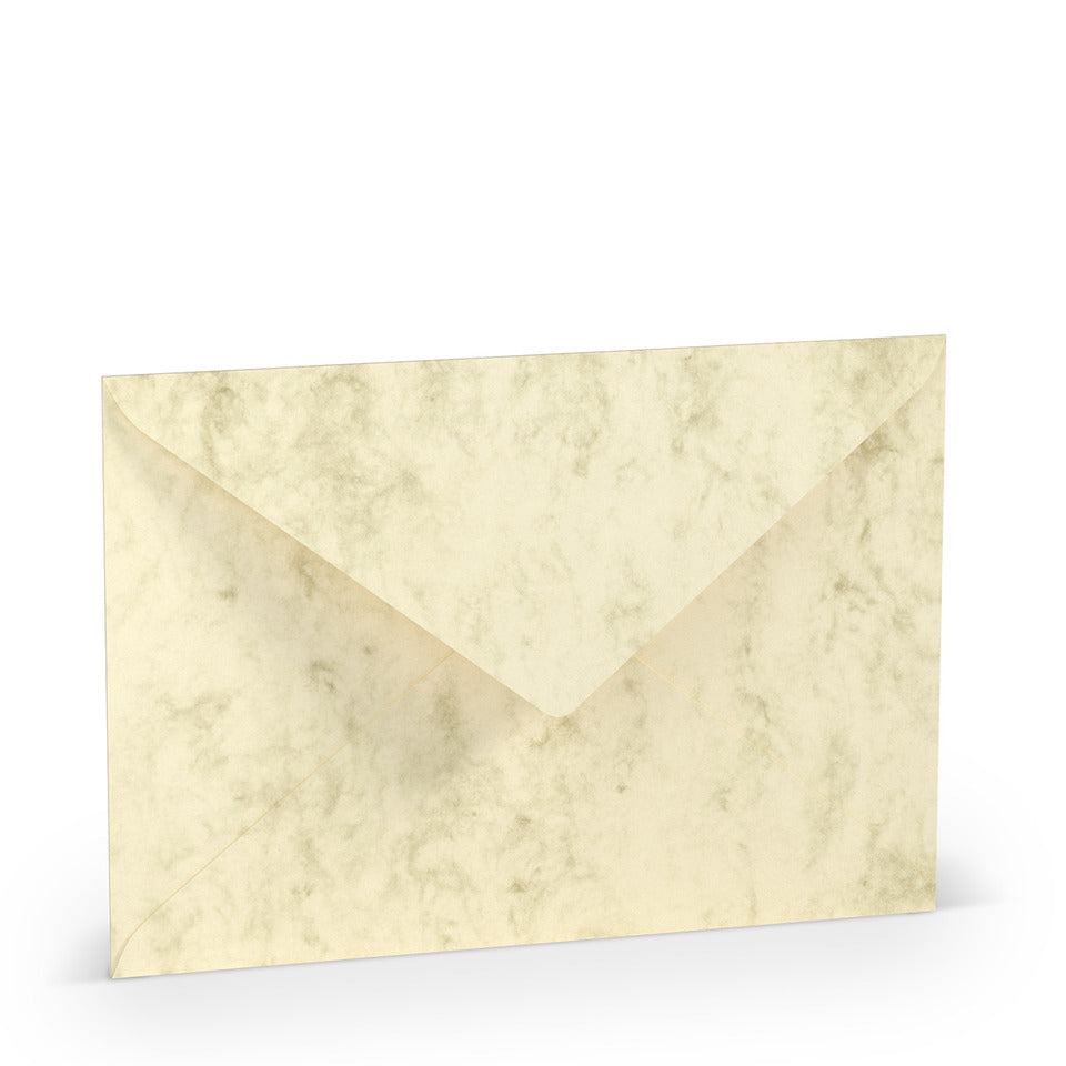 Briefumschlag Paperado, C5, 100g/m², SF, nassklebend, chamois marmora RÖSSLER 16401106 RÖSSLER 16401106  157x225mm gerippt