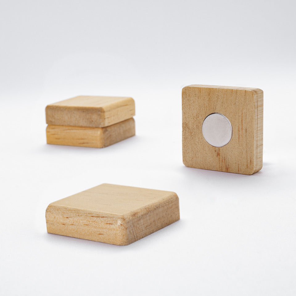 Magnet, quadratisch, Pinienholz, 33x33x9mm, 4 Stück SIGEL BA211 SIGEL BA211 33x33x9mm