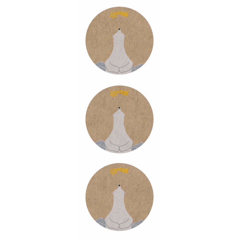 Weihnachts-Rollensticker Polar bear with shooting star, 47x47mm, 200 Stück SIGEL CS121 SIGEL CS121 Rund D47mm
