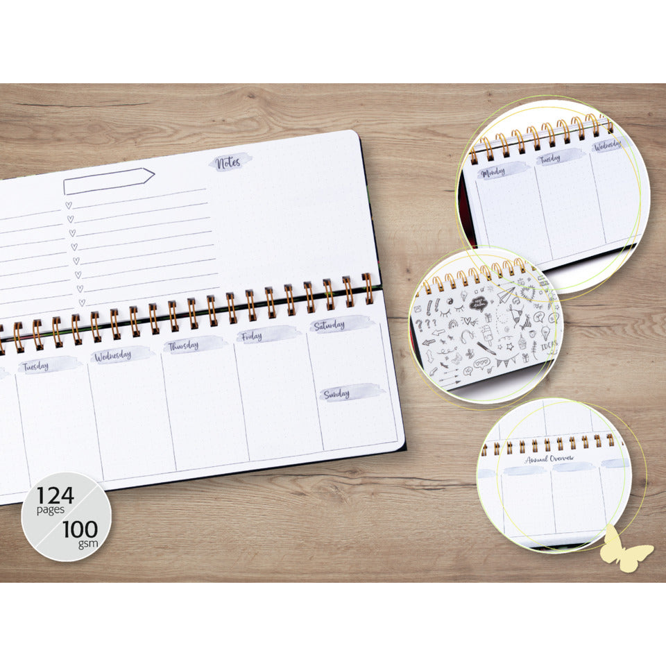 Tischkalender Jolie Apricot Inspirat undatiert, 30x14cm, 1W/2S SIGEL JP101 SIGEL JP101 2 Seiten = 1 Woche 30x14cm