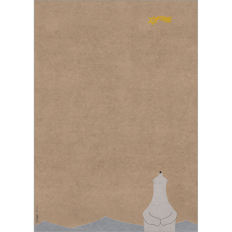 Weihnachts-Motiv-Papier Polar bear with shooting star, A4, 90g/m², 25 Blatt SIGEL DP411 SIGEL DP411 90g A4 natur